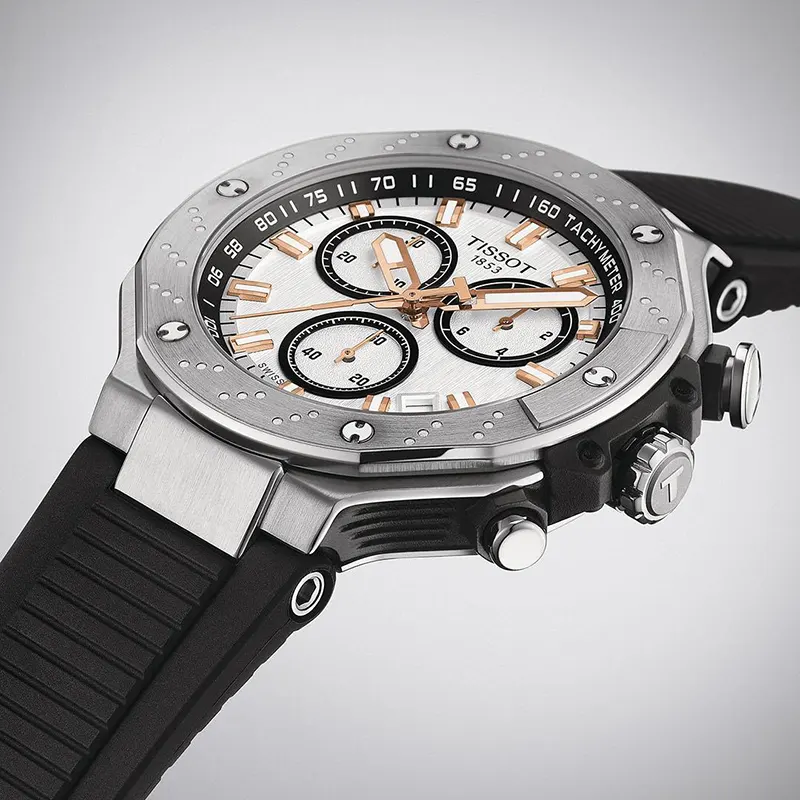 Tissot T-Race Swiss White Chronograph Dial Sporty Men’s Watch- T141.417.17.011.00